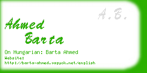 ahmed barta business card
